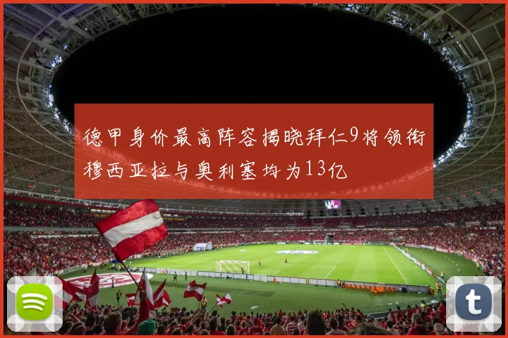 德甲身价最高阵容揭晓拜仁9将领衔穆西亚拉与奥利塞均为13亿